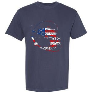 Bass Fishing Fish American Flag Patriotic Fourth Of July Garment-Dyed Heavyweight T-Shirt