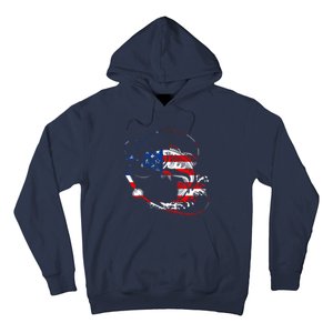 Bass Fishing Fish American Flag Patriotic Fourth Of July Hoodie