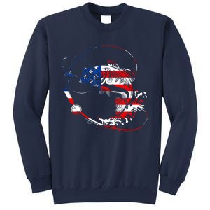 Bass Fishing Fish American Flag Patriotic Fourth Of July Sweatshirt