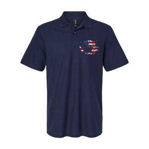 Bass Fishing Fish American Flag Patriotic Fourth Of July Softstyle Adult Sport Polo