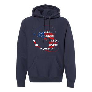 Bass Fishing Fish American Flag Patriotic Fourth Of July Premium Hoodie