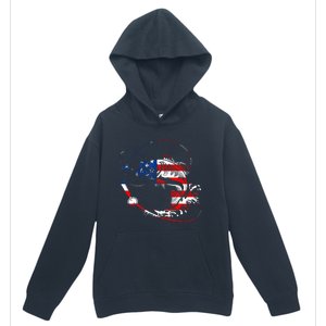 Bass Fishing Fish American Flag Patriotic Fourth Of July Urban Pullover Hoodie