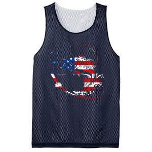 Bass Fishing Fish American Flag Patriotic Fourth Of July Mesh Reversible Basketball Jersey Tank