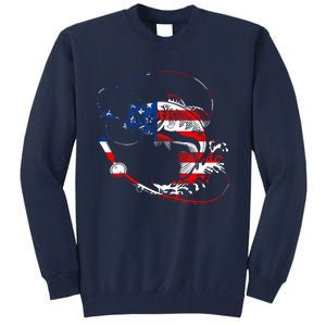 Bass Fishing Fish American Flag Patriotic Fourth Of July Tall Sweatshirt