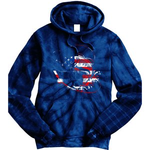 Bass Fishing Fish American Flag Patriotic Fourth Of July Tie Dye Hoodie