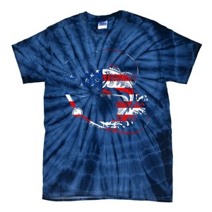 Bass Fishing Fish American Flag Patriotic Fourth Of July Tie-Dye T-Shirt