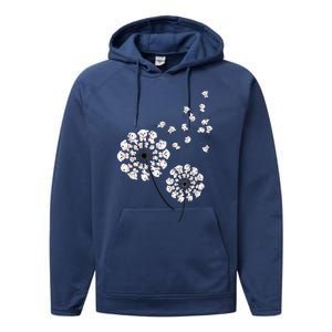 Bichon Frise Flower Fly Dandelion Funny Dog Lover Performance Fleece Hoodie