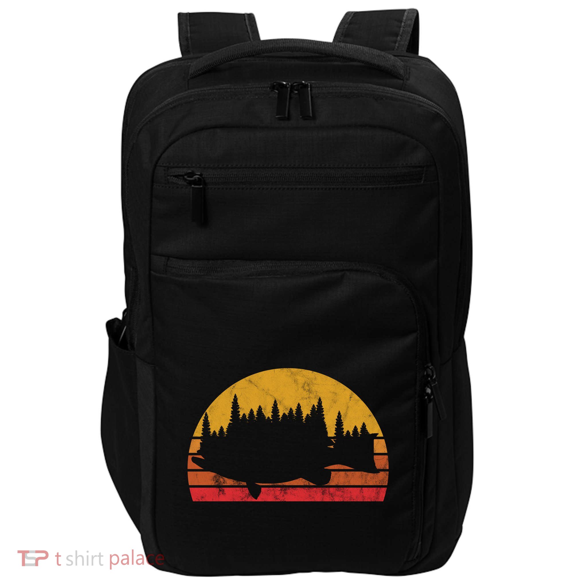 Bass Fishing Forest Sunset Impact Tech Backpack