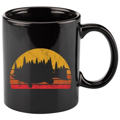 Bass Fishing Forest Sunset 11oz C Handle Ceramic Mug