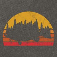 Bass Fishing Forest Sunset Cotton Canvas Backpack