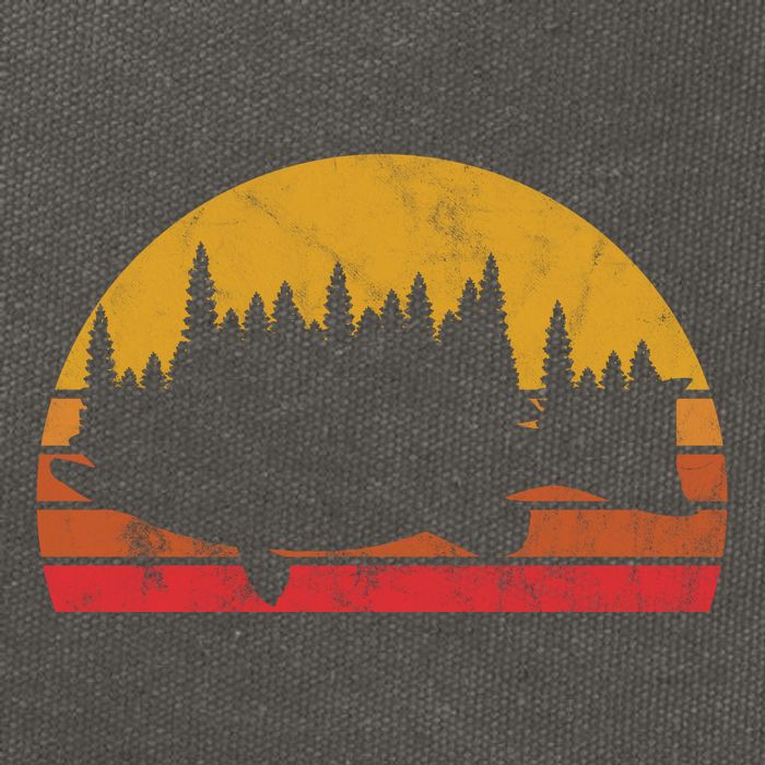 Bass Fishing Forest Sunset Cotton Canvas Backpack