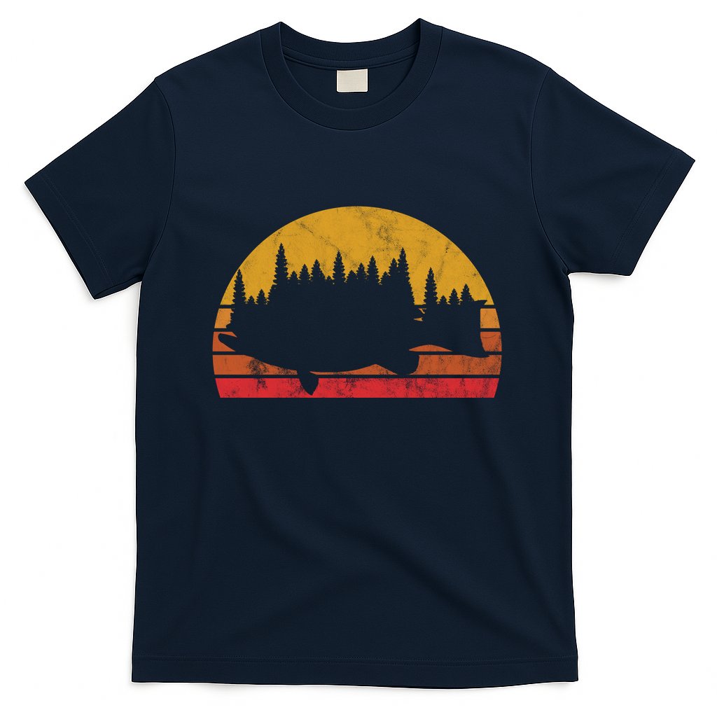 Bass Fishing Forest Sunset T-Shirt