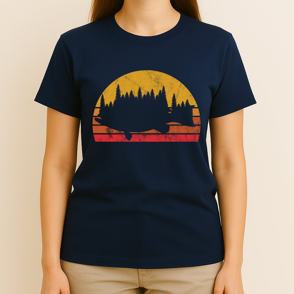 Bass Fishing Forest Sunset T-Shirt