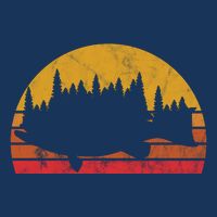 Bass Fishing Forest Sunset T-Shirt