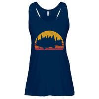Bass Fishing Forest Sunset Ladies Essential Flowy Tank