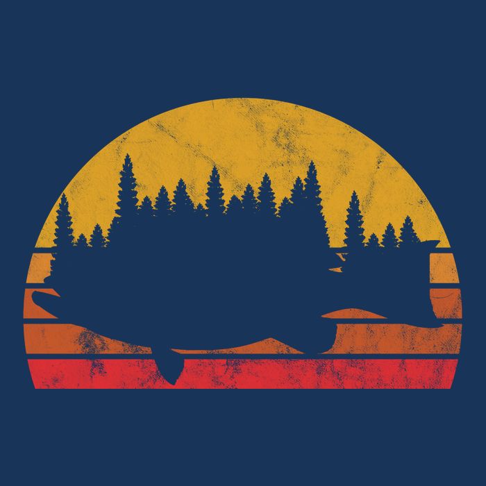 Bass Fishing Forest Sunset Ladies Essential Flowy Tank