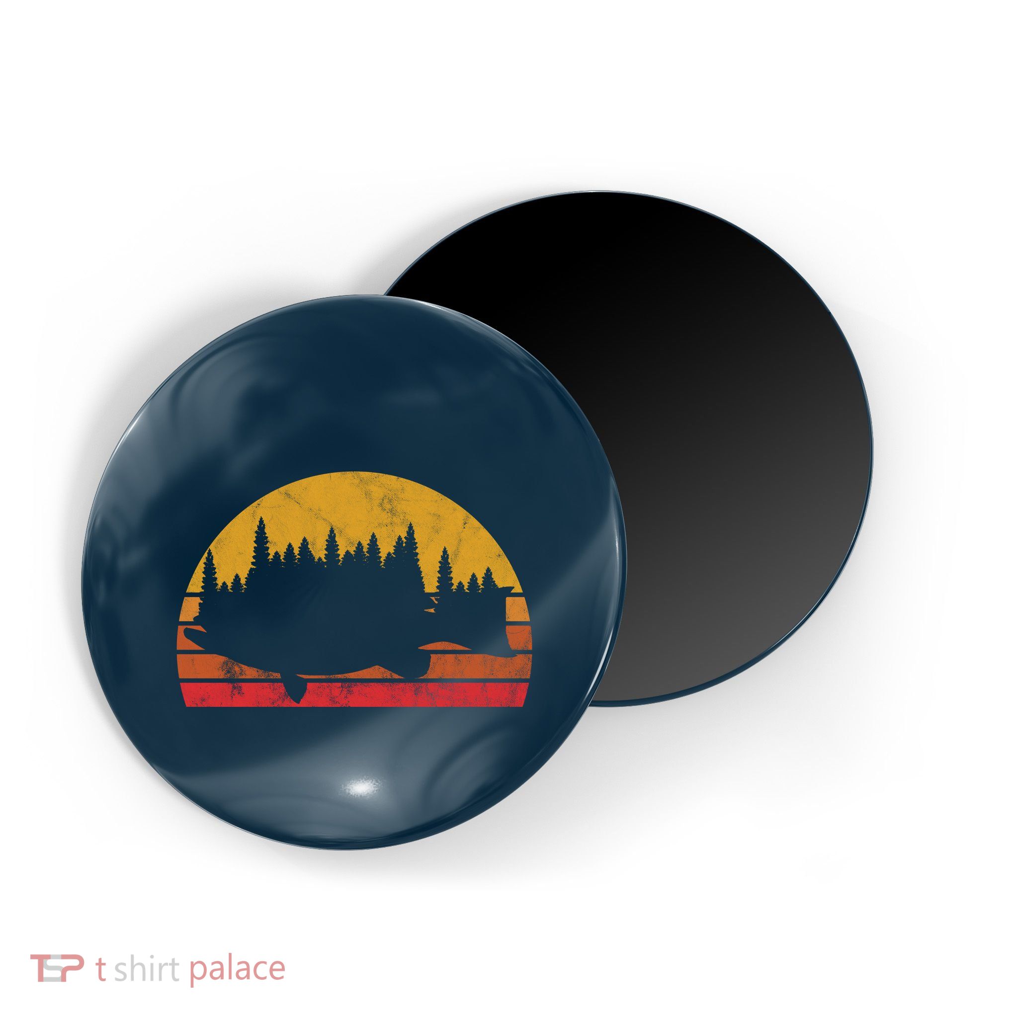 Bass Fishing Forest Sunset Magnet
