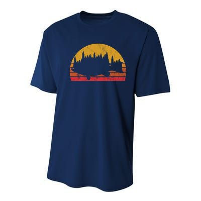 Bass Fishing Forest Sunset Youth Performance Sprint T-Shirt