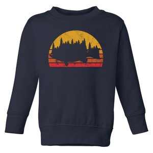 Bass Fishing Forest Sunset Toddler Sweatshirt