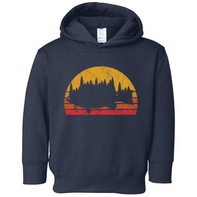 Bass Fishing Forest Sunset Toddler Hoodie
