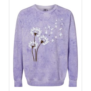 Bichon Frise Flower Fly Dandelion Funny Dog Lovers Women Colorblast Crewneck Sweatshirt