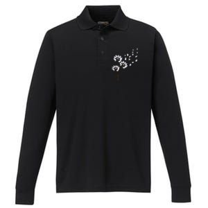 Bichon Frise Flower Fly Dandelion Funny Dog Lovers Women Performance Long Sleeve Polo