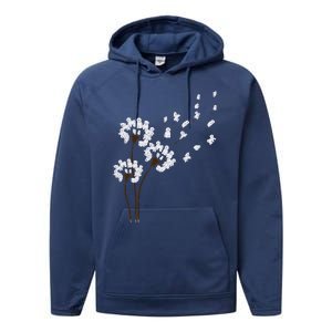 Bichon Frise Flower Fly Dandelion Funny Dog Lovers Women Performance Fleece Hoodie