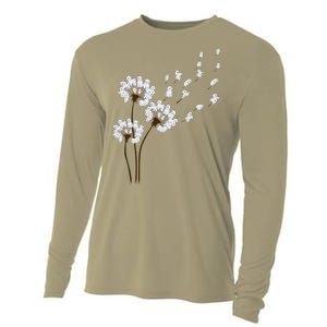 Bichon Frise Flower Fly Dandelion Funny Dog Lovers Women Cooling Performance Long Sleeve Crew