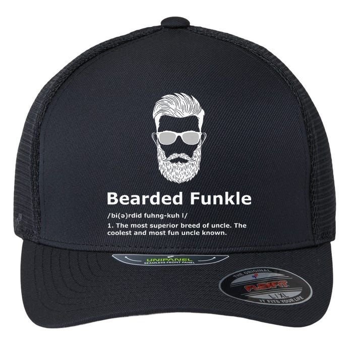 Bearded Funkle Funny Uncle Definition Flexfit Unipanel Trucker Cap