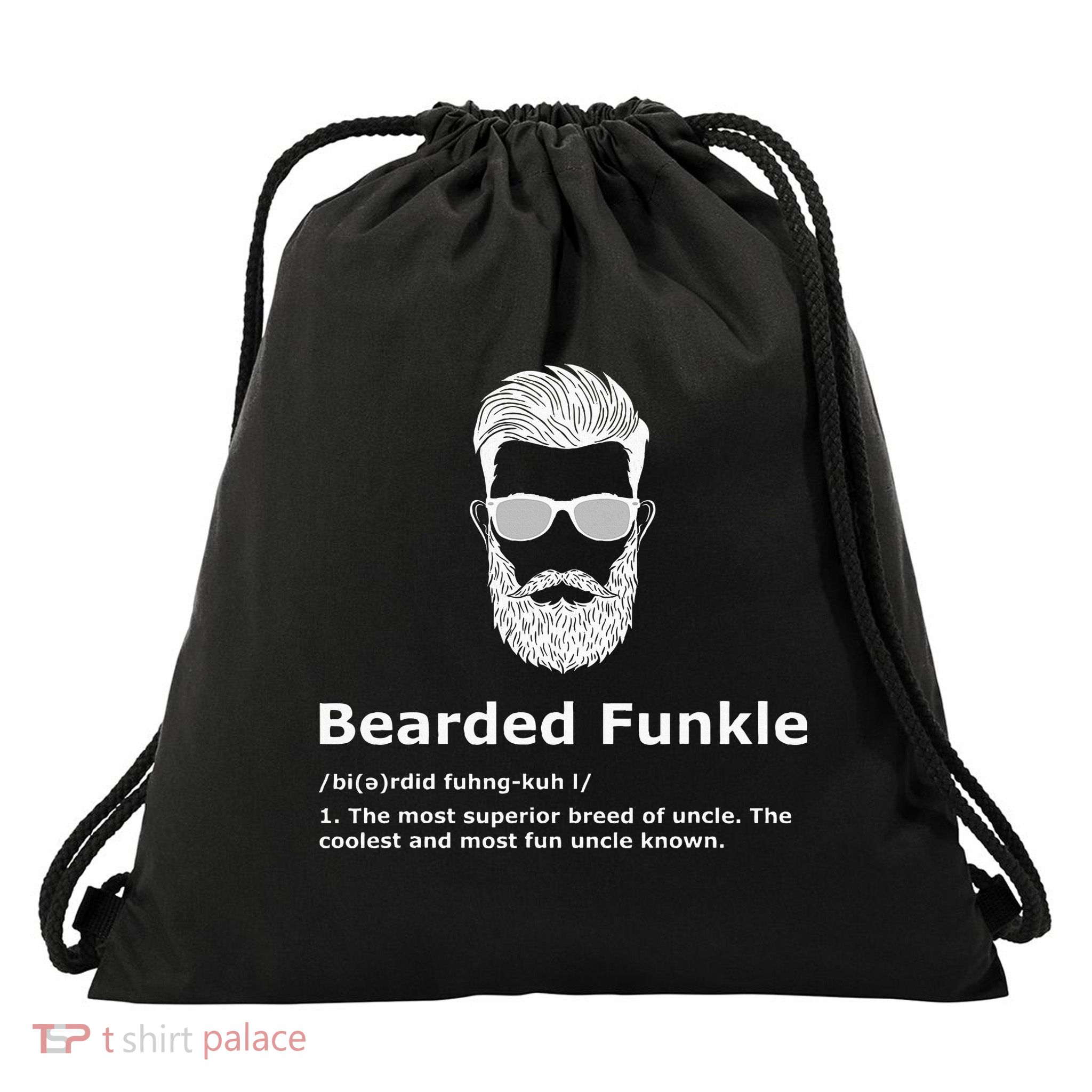Bearded Funkle Funny Uncle Definition Drawstring Bag