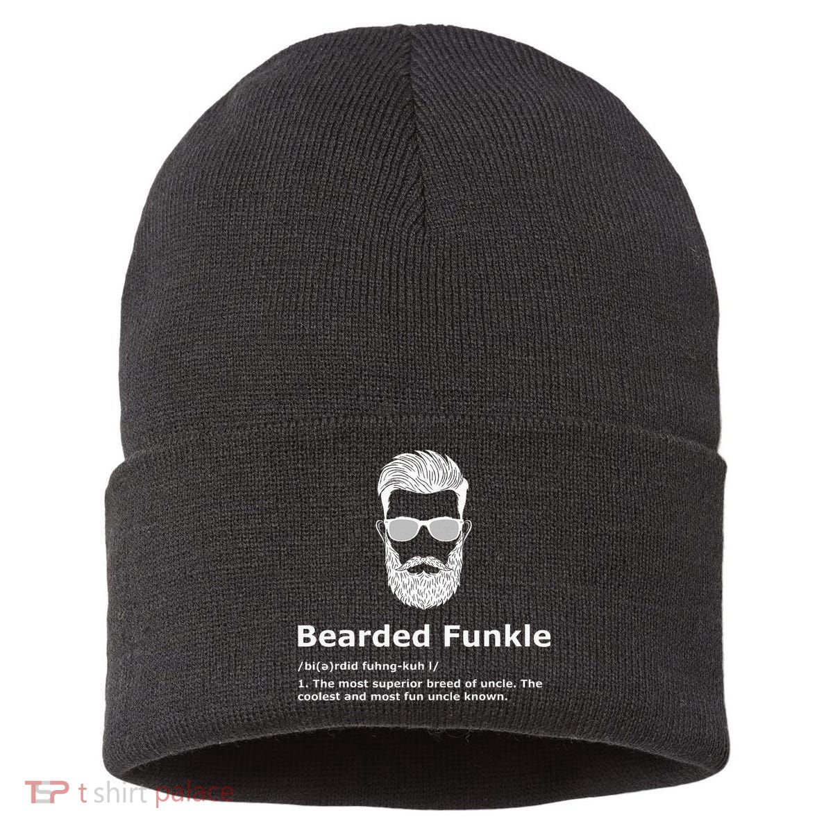Bearded Funkle Funny Uncle Definition Sustainable Knit Beanie