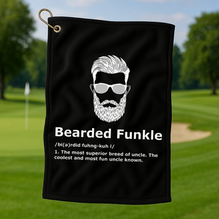 Bearded Funkle Funny Uncle Definition Golf Towel