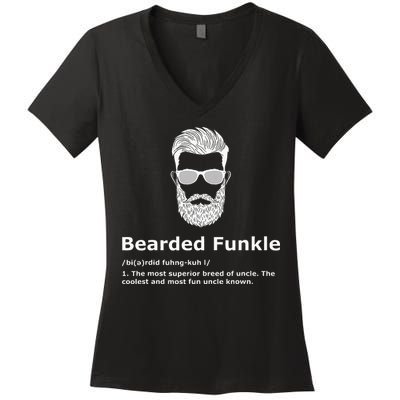 Bearded Funkle Funny Uncle Definition Women's V-Neck T-Shirt