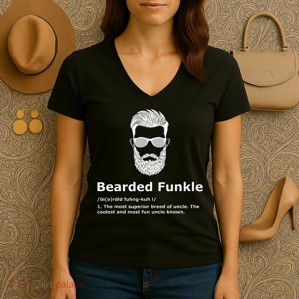 Bearded Funkle Funny Uncle Definition Women's V-Neck T-Shirt