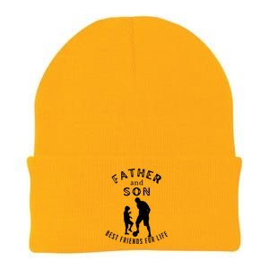 Best Friends For Life Father Son Playing Football Fathersday Cute Gift Knit Cap Winter Beanie