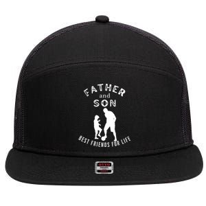 Best Friends For Life Father Son Playing Football Fathersday Cute Gift 7 Panel Mesh Trucker Snapback Hat