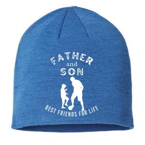 Best Friends For Life Father Son Playing Football Fathersday Cute Gift Sustainable Beanie