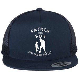 Best Friends For Life Father Son Playing Football Fathersday Cute Gift Flat Bill Trucker Hat