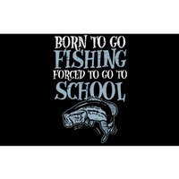 Born Fishing Forced To School Funny Bass Fish Fisherman Bumper Sticker