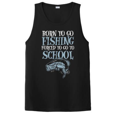 Born Fishing Forced To School Funny Bass Fish Fisherman PosiCharge Competitor Tank