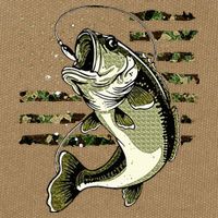 Bass Fish Fishing Usa American Flag Cotton Canvas Backpack