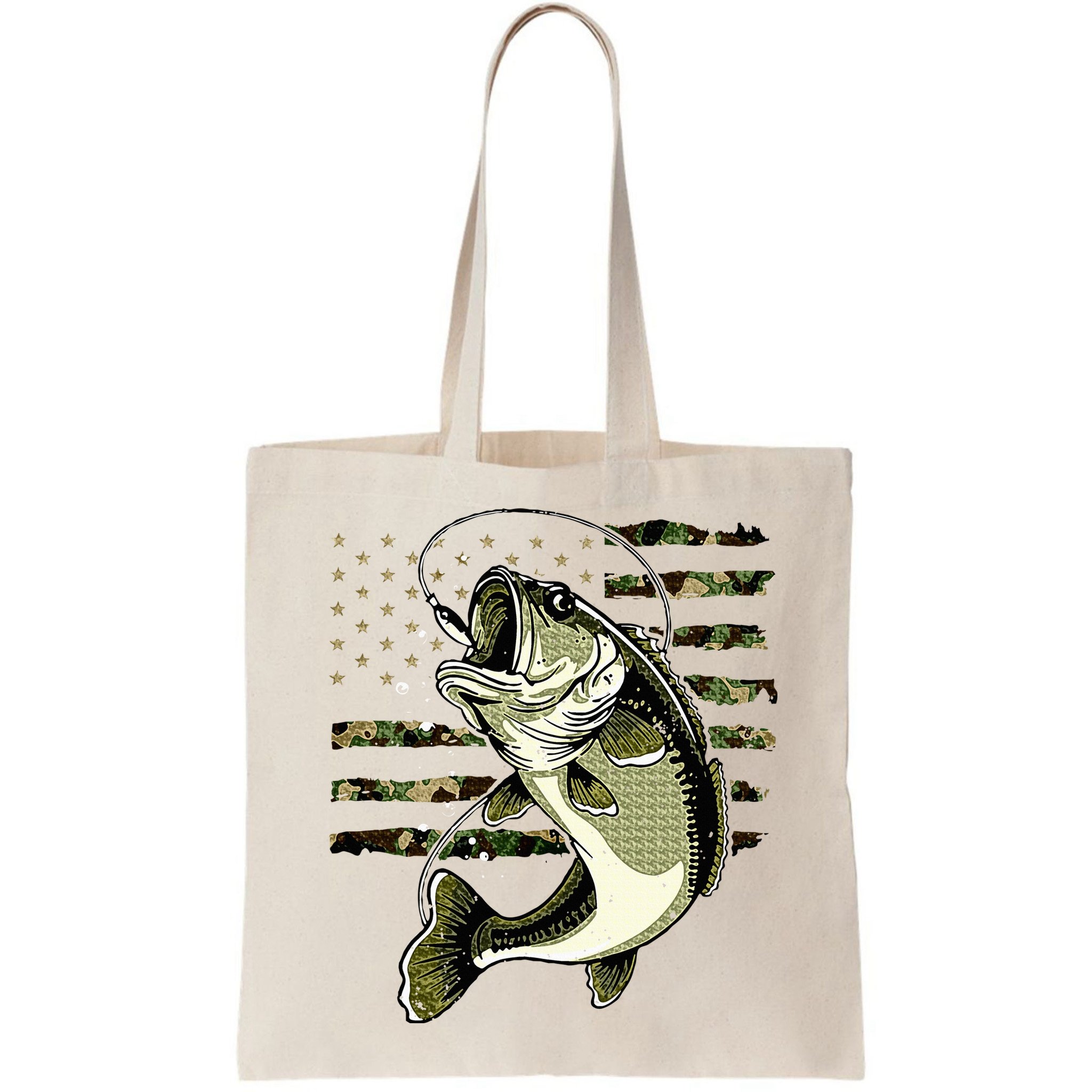 Bass Fish Fishing Usa American Flag Bag
