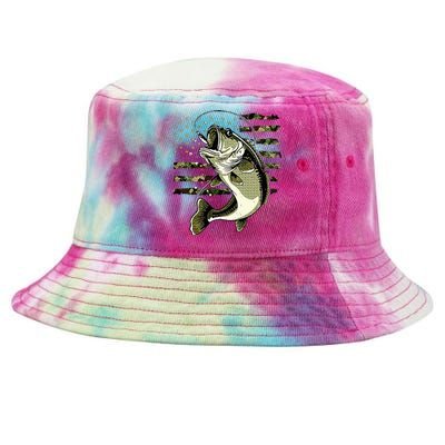 Bass Fish Fishing Usa American Flag Tie-Dyed Bucket Hat