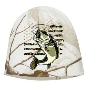 Bass Fish Fishing Usa American Flag Kati - Camo Knit Beanie