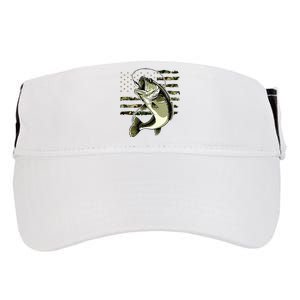 Bass Fish Fishing Usa American Flag Adult Drive Performance Visor