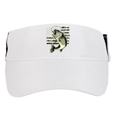 Bass Fish Fishing Usa American Flag Adult Drive Performance Visor