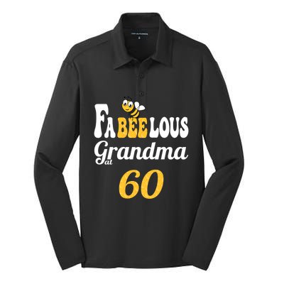 Birthday Fabulous Fabeelous Bee Honeycomb Grandma 60th Bgiftday Gift Silk Touch Performance Long Sleeve Polo