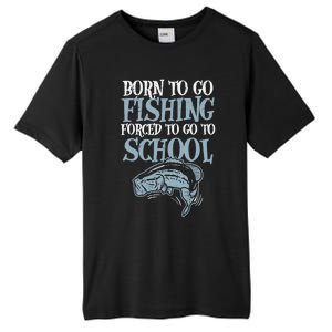 Born Fishing Forced To School Funny Bass Fish Fisherman Boy Tall Fusion ChromaSoft Performance T-Shirt