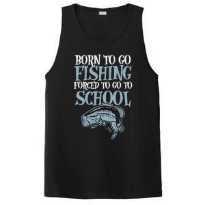 Born Fishing Forced To School Funny Bass Fish Fisherman Boy PosiCharge Competitor Tank