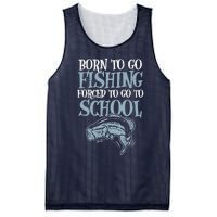 Born Fishing Forced To School Funny Bass Fish Fisherman Boy Mesh Reversible Basketball Jersey Tank